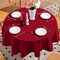 Christmas Round Tablecloth Water and Stain Resistant Washable Table Cloth Selected Wrinkle Free Polyester Circular Table Cover for Dining, Parties, Camping (60 Inch, Red)